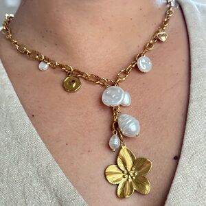 Gold and Silver Charm Necklace
